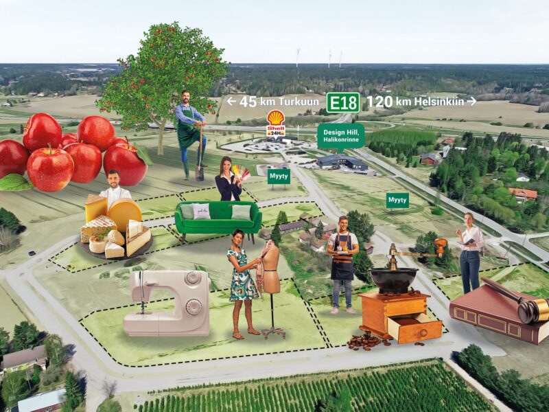 Halikonrinteen yritysalue, kuvituskuva.