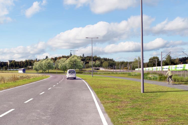 Havainnekuva Lukkarinmäen tunnelista Idästä päin katsottuna.