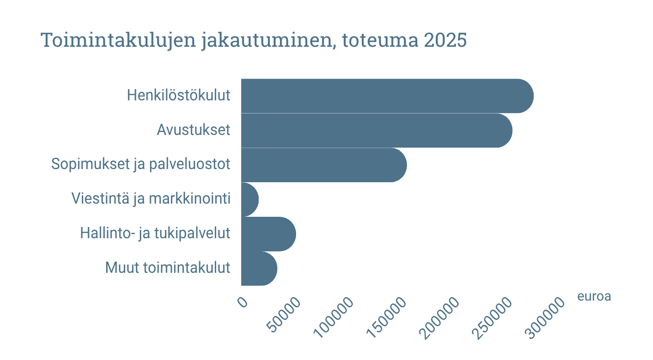Kaavio kulttuurin budjetin jakautumisesta
