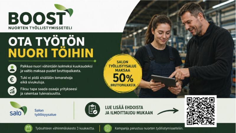 Nuorten työllistymisseteli BOOST, kuvituskuva.