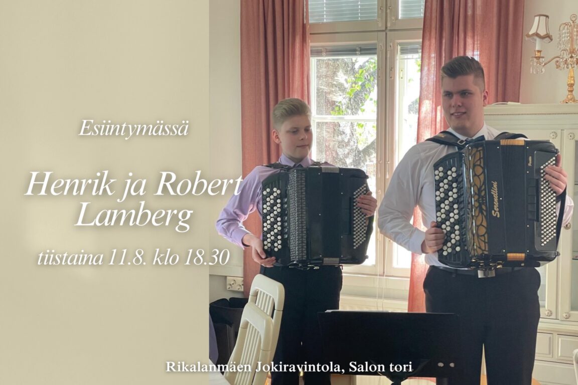 Terassilla Henrik ja Robert Lamberg