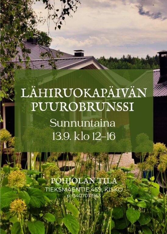 Lähiruokapäivän puurobrunssi su 13.9. klo 12-16