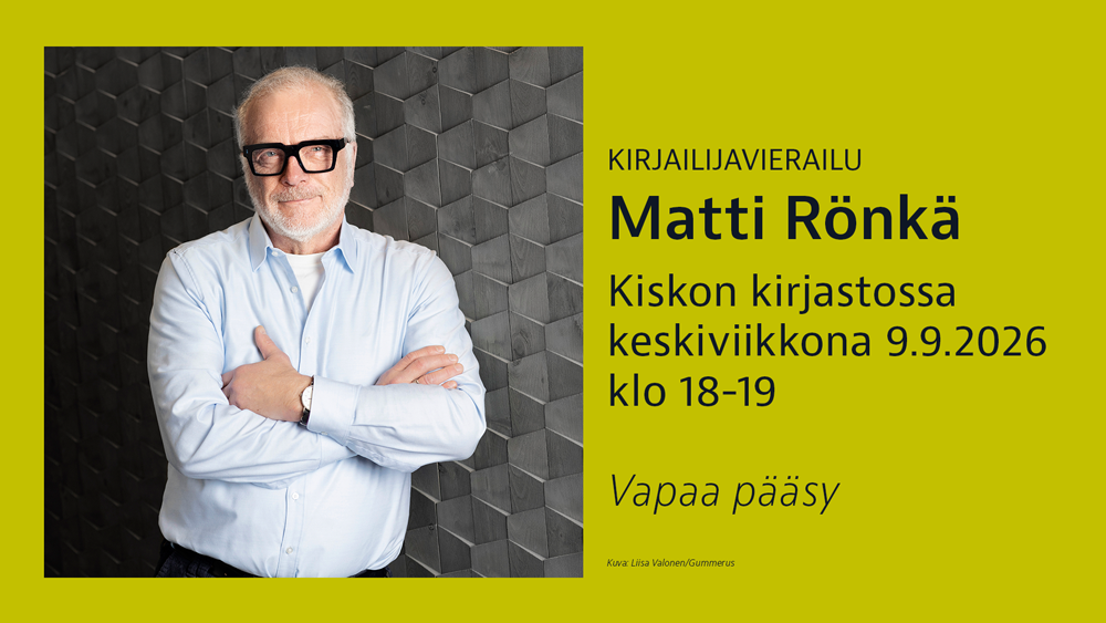 Toimittaja-kirjailija Matti Rönkä Kiskon kirjastossa